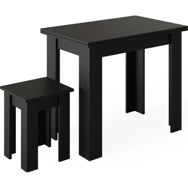 Vicco Roman Eettafel met stoel – 90 x 60 cm Zwart