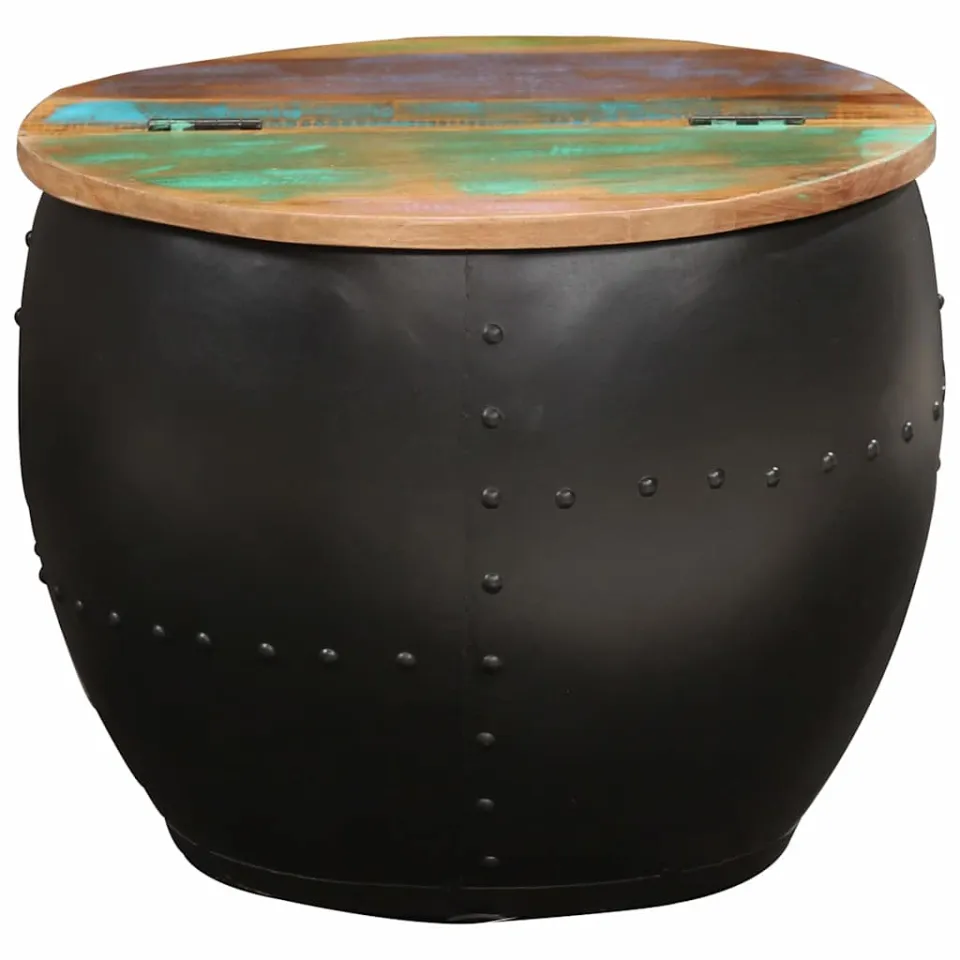 vidaXL Salontafel 53x43 cm massief gerecycled hout bruin, foto 2