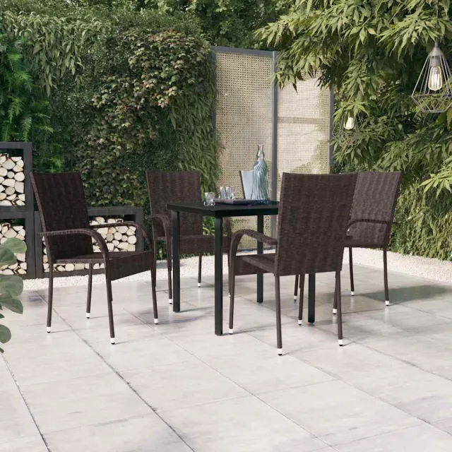 vidaXL 5-delige Tuinset bruin en zwart, foto 2