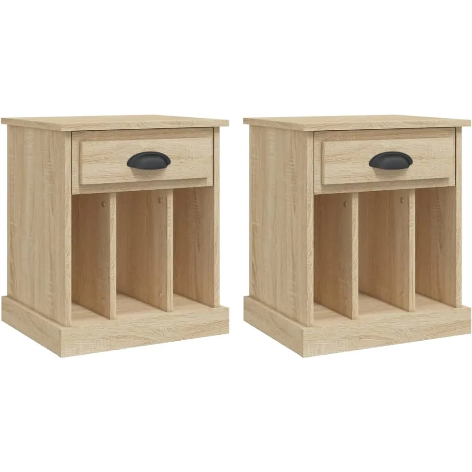 vidaXL Nachtkastjes 2 st 43x36x50 cm sonoma eikenkleurig Bruin