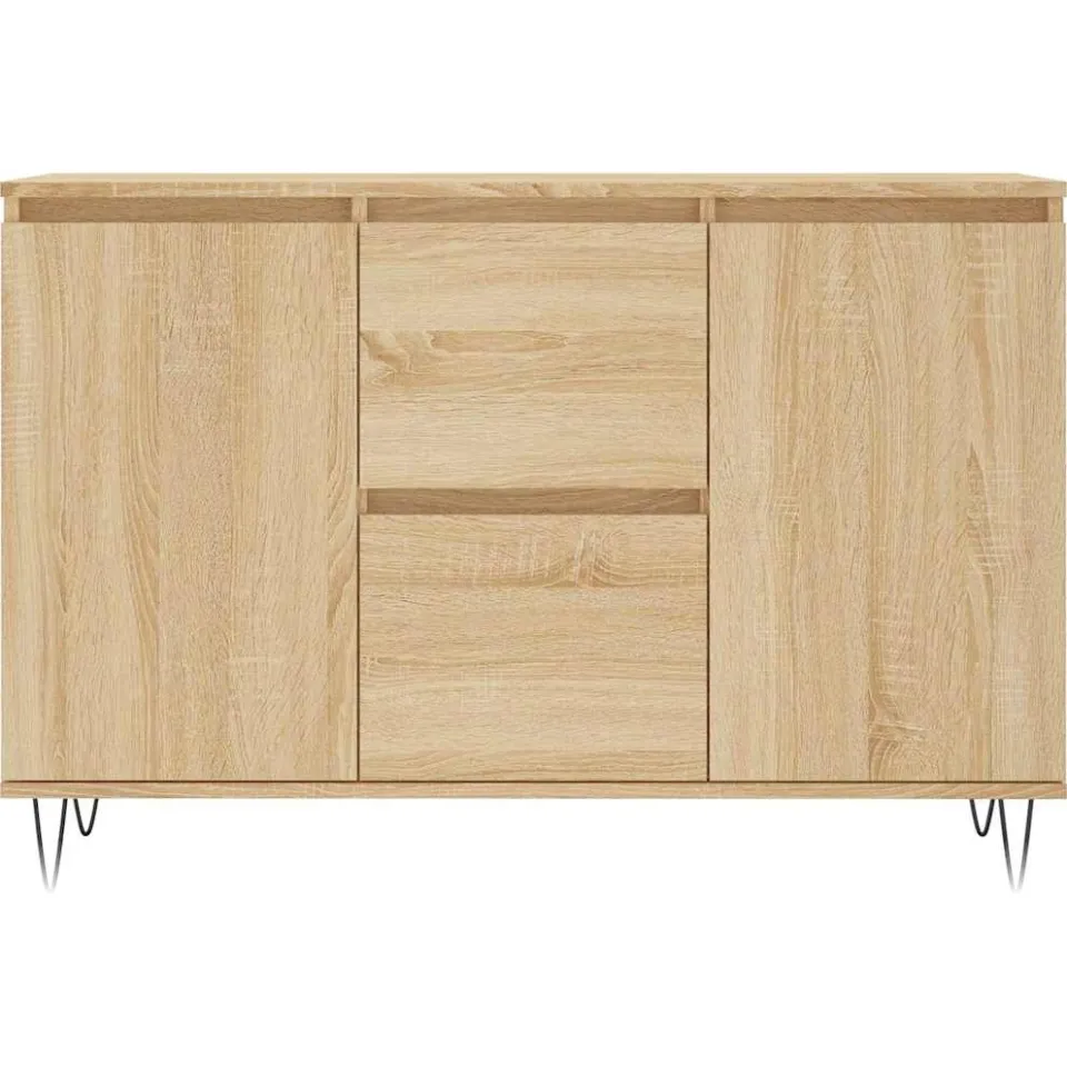 vidaXL Dressoir 101,5x35x70 cm bewerkt hout sonoma eikenkleurig Bruin