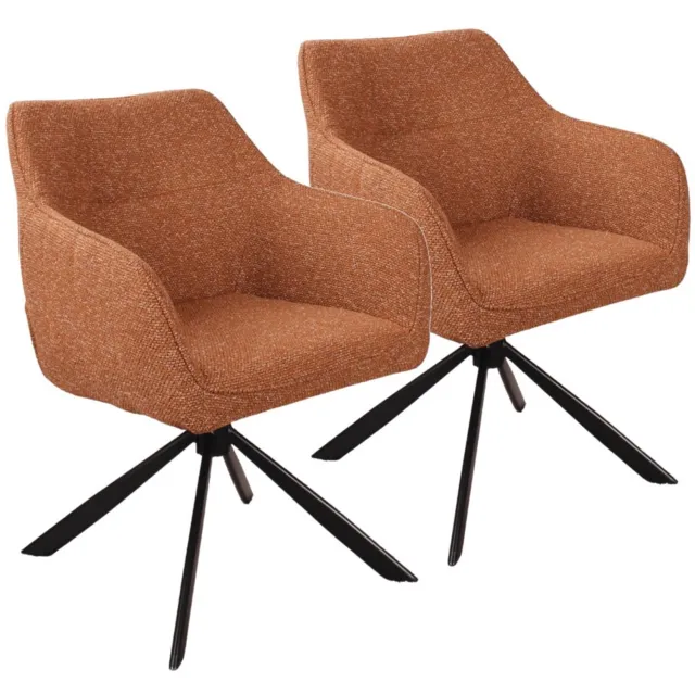 DS4U Seff armstoel met terugdraaifunctie - Set van 2 - Roestbruin - Stof