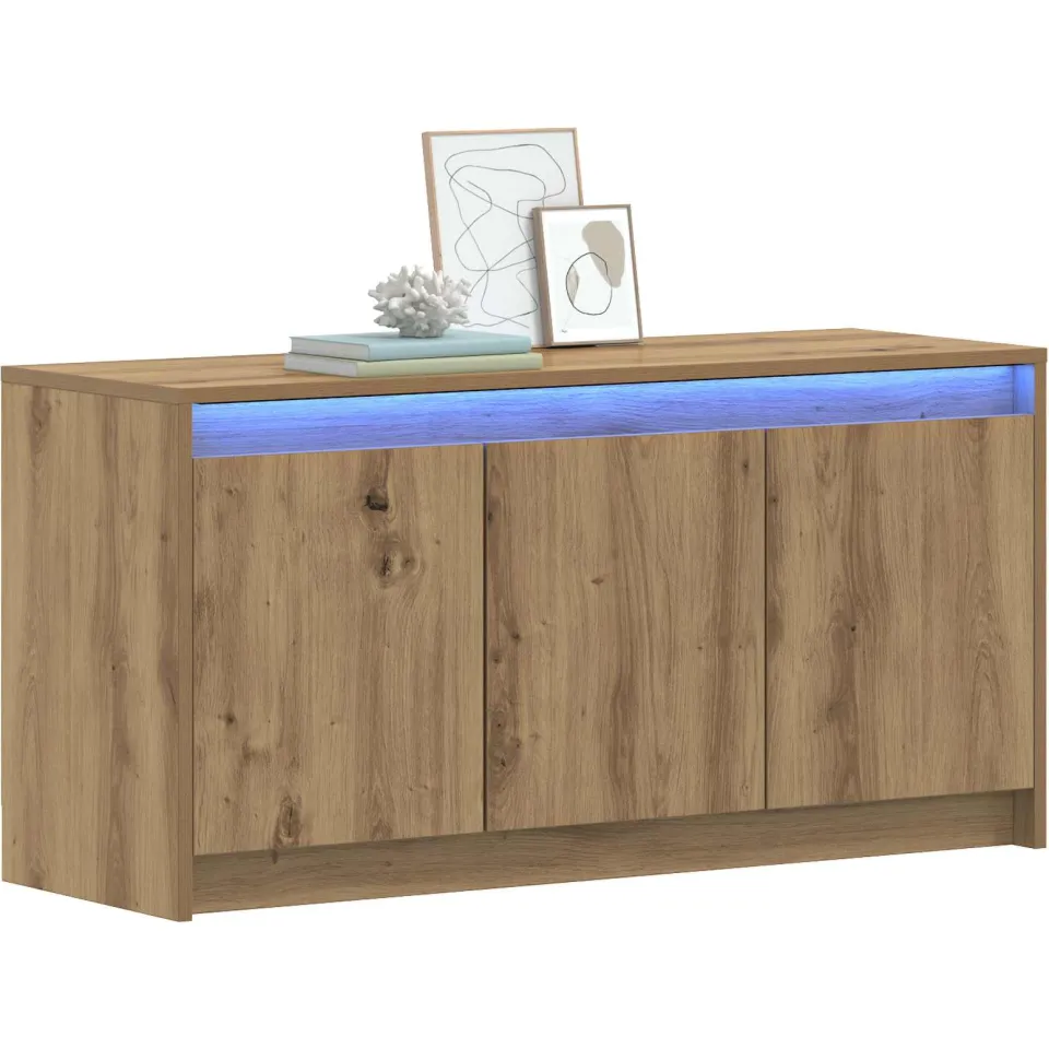 vidaXL TV-kast 100 x 34 x 50 cm Artisanaal eiken, foto 3