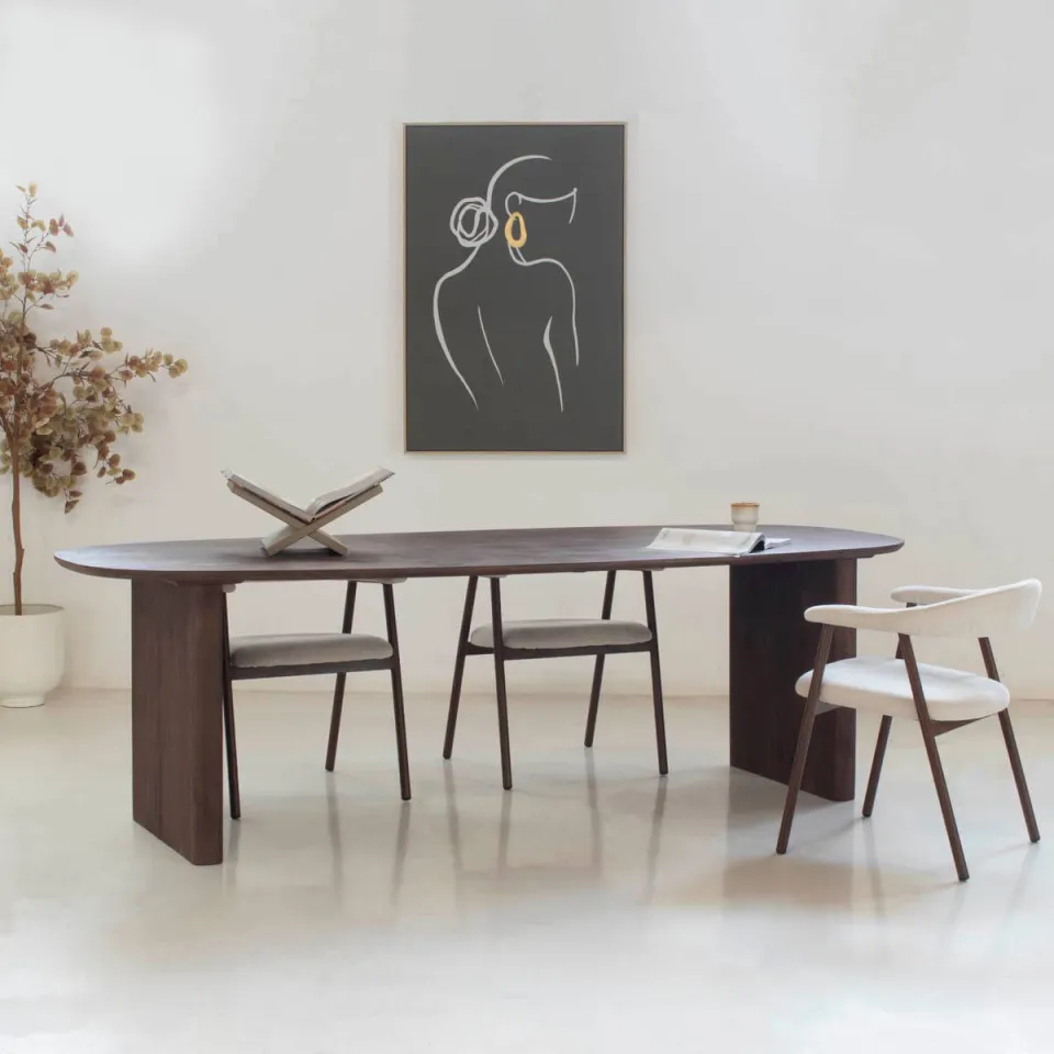 Giga Meubel Eettafel Aya - Donkerbruin Mangohout - 210x100x76cm, foto 2