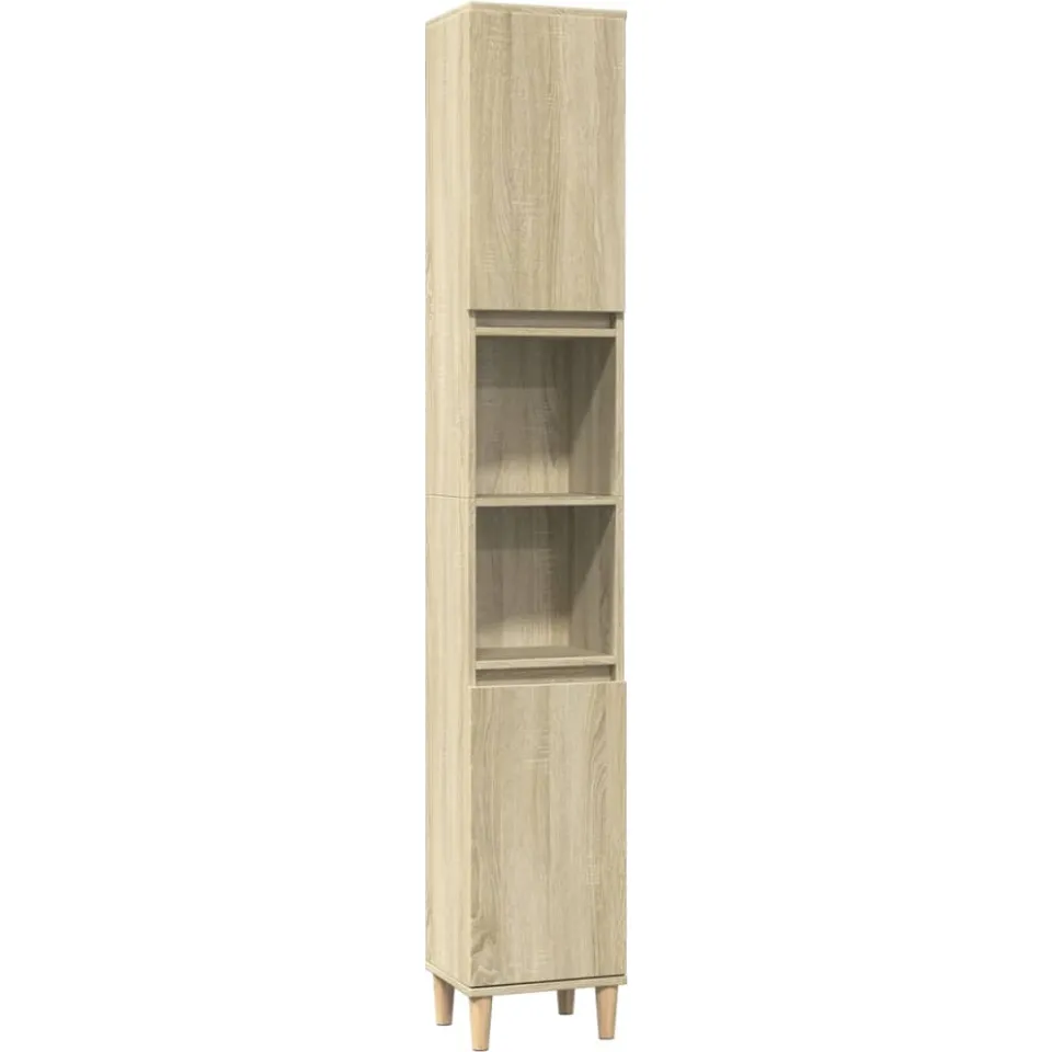 vidaXL 3-delige Badkamermeubelset bewerkt hout sonoma eikenkleurig, foto 4