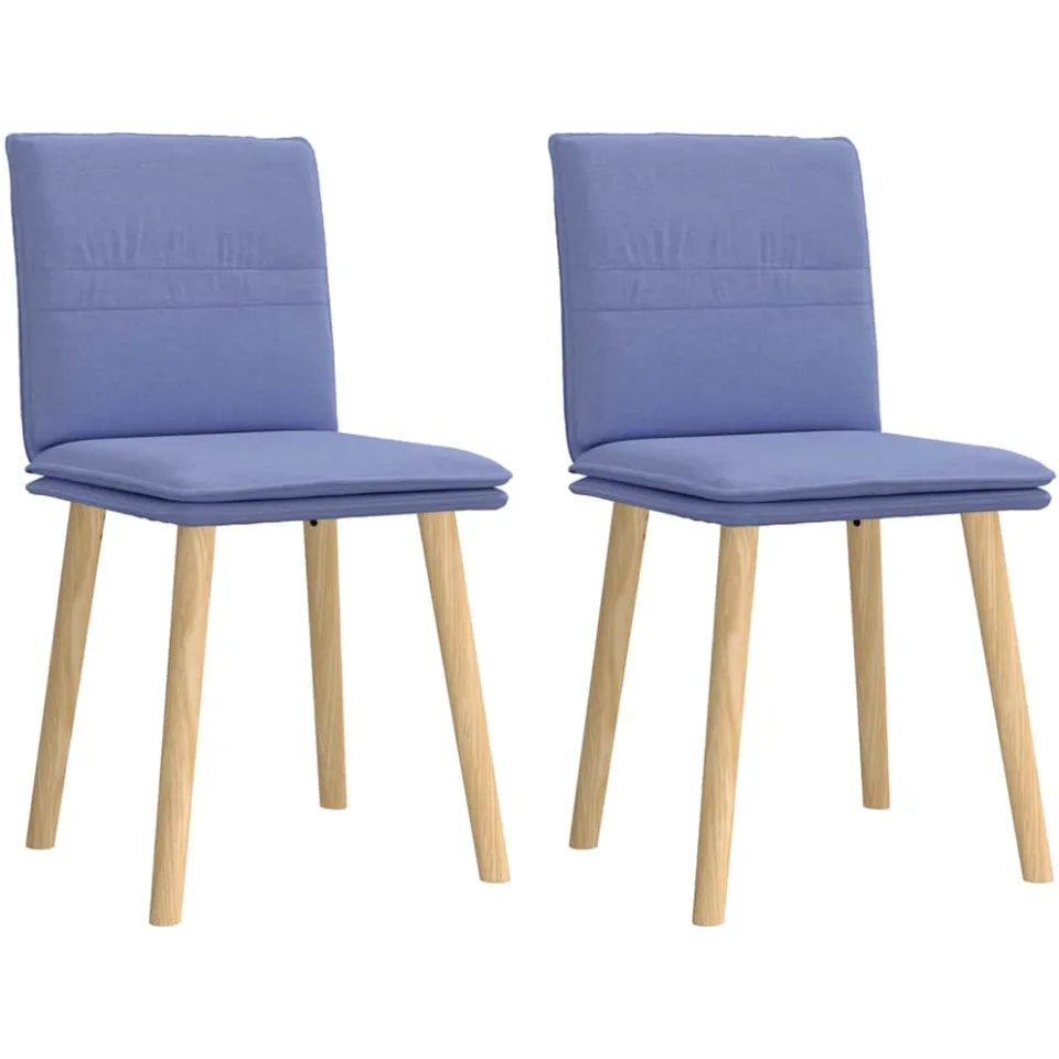 vidaXL Eetkamerstoelen 2 st stof jeansblauw blauw, foto 3