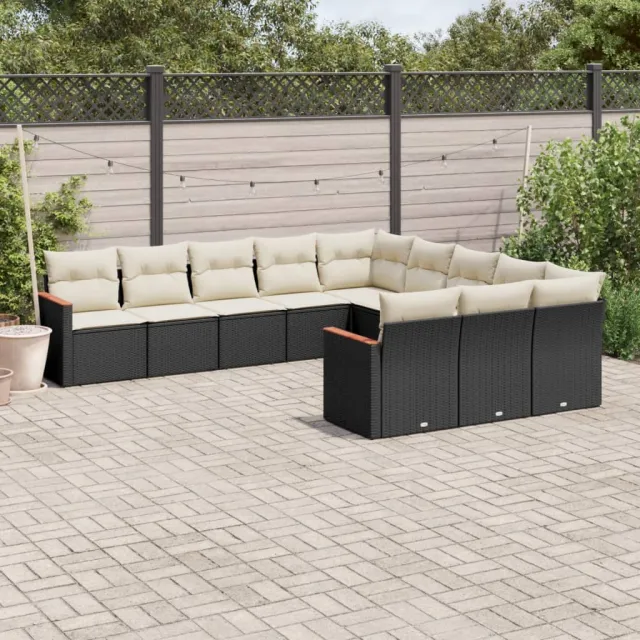 vidaXL Patio Sofa Set 11-zits Black and Cream, foto 2