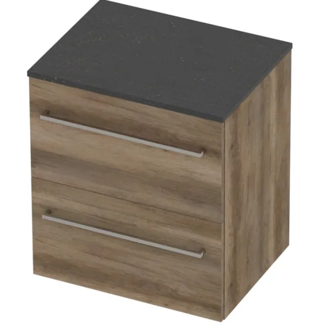 Basic-Line Deck 46 Badmeubelset Voor Grepen 60x46x66 cm Scotch Oak Blue Stone Grijs