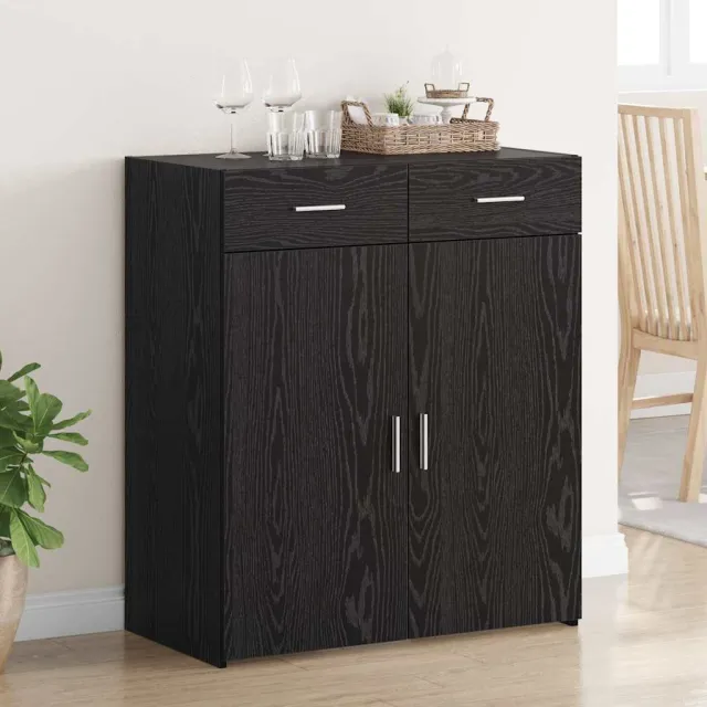 vidaXL Opbergkast Zwart Eiken 80 x 42.5 x 93 cm, foto 2