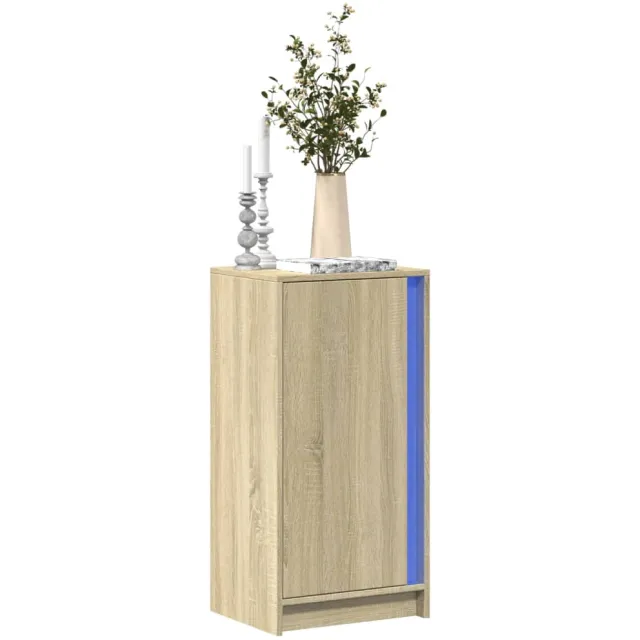 vidaXL Dressoir met LED 42,5x34x85 cm bewerkt hout sonoma eikenkleurig Bruin