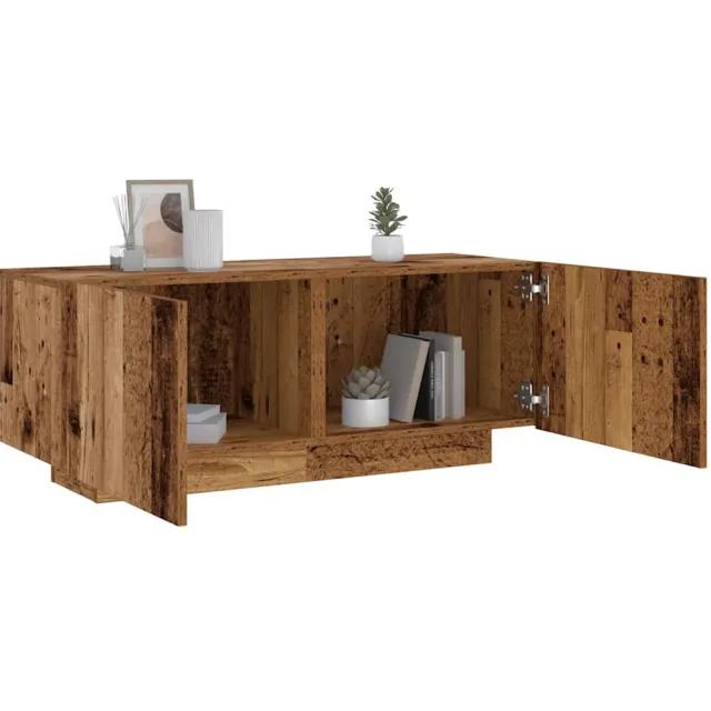 vidaXL Nachtkastje 100x35x40 cm bewerkt hout oud houtkleurig Bruin