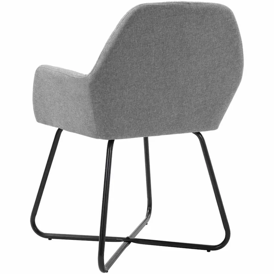 vidaXL Eetkamerstoelen 2 st stof lichtgrijs grijs, foto 4