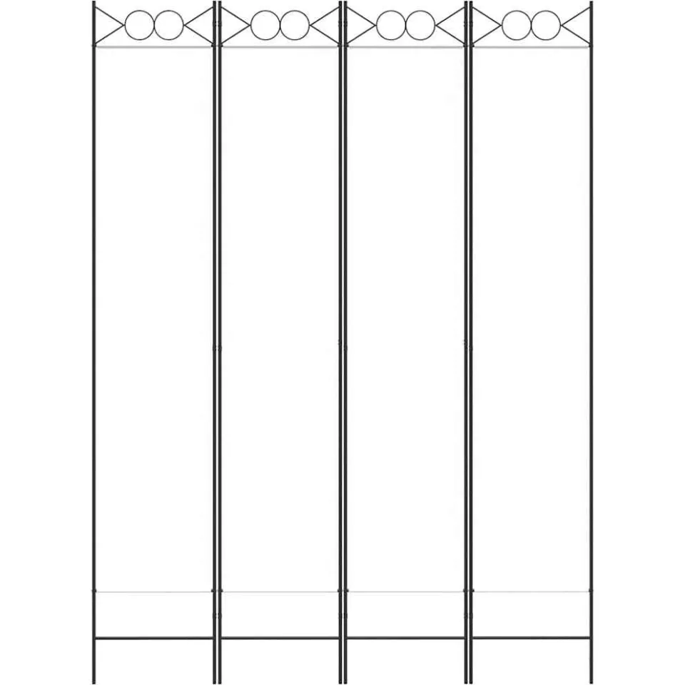 vidaXL Kamerscherm met 4 panelen 160x220 cm stof wit