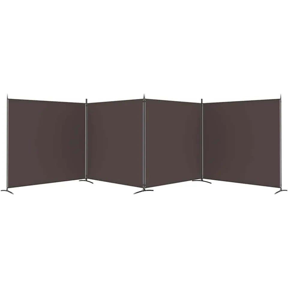 vidaXL Kamerscherm met 4 panelen 698x180 cm stof bruin, foto 3