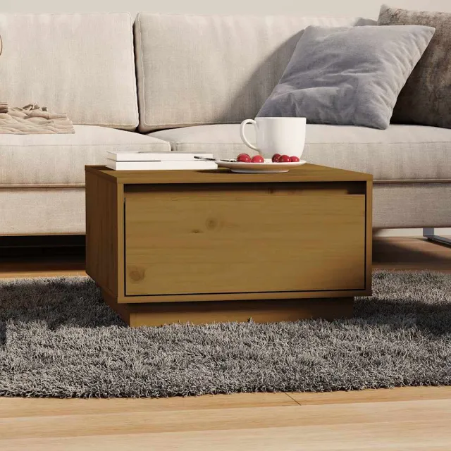 vidaXL Salontafel 55x56x32 cm massief grenenhout honingbruin bruin, foto 2
