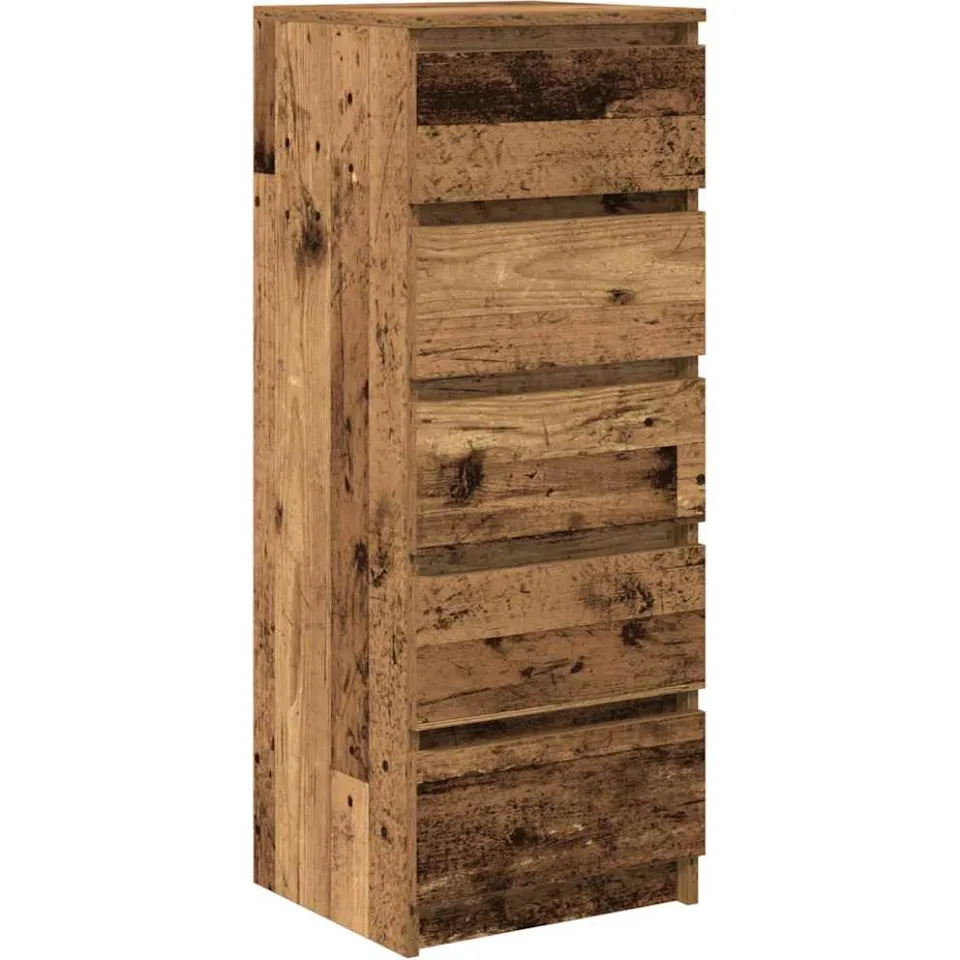 vidaXL Dressoir met lades 37,5x35x99 cm bewerkt hout oud hout Bruin