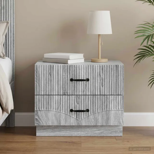 vidaXL Nachtkastje Grijs sonoma 62 x 34,5 x 44,5 cm Bewerkt hout, foto 2