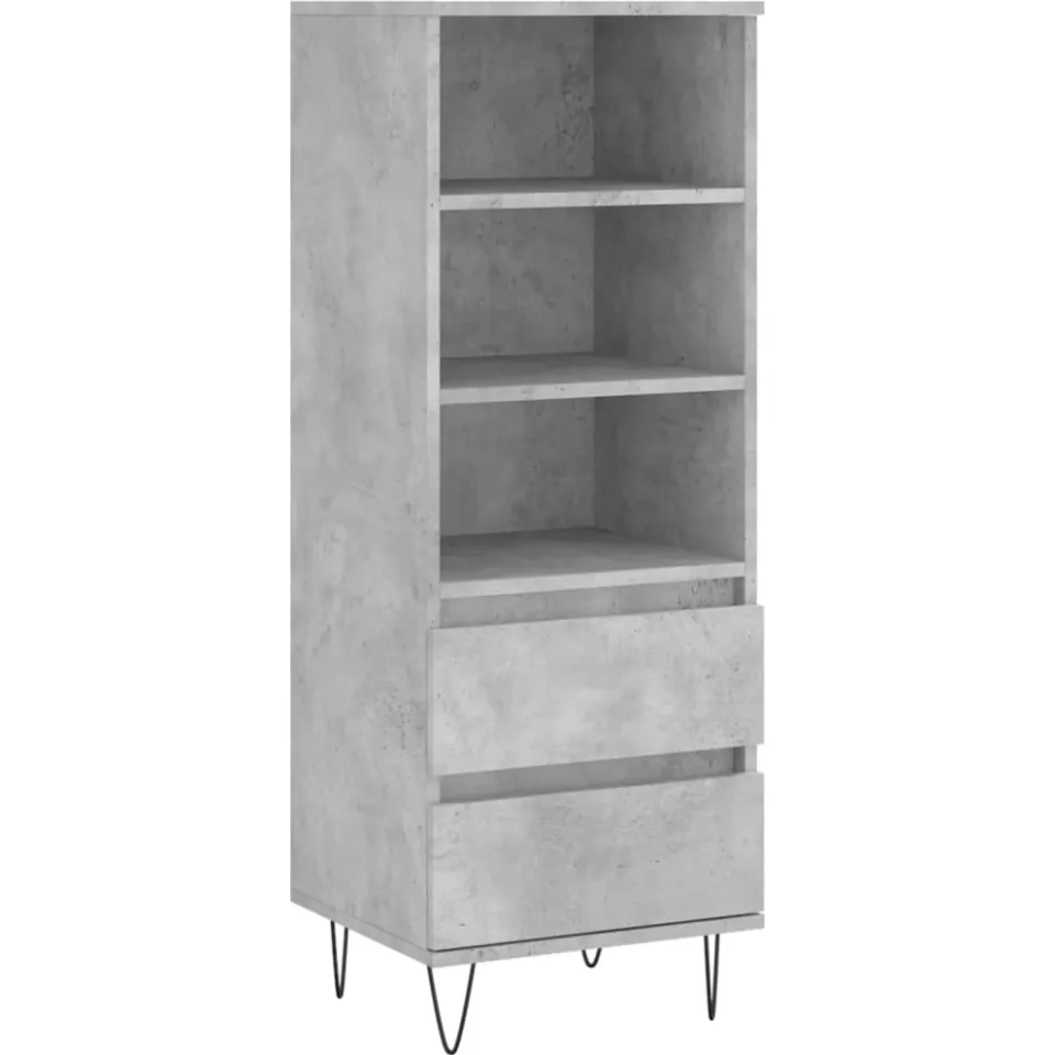vidaXL Hoge kast 40x36x110 cm bewerkt hout betongrijs grijs, foto 3