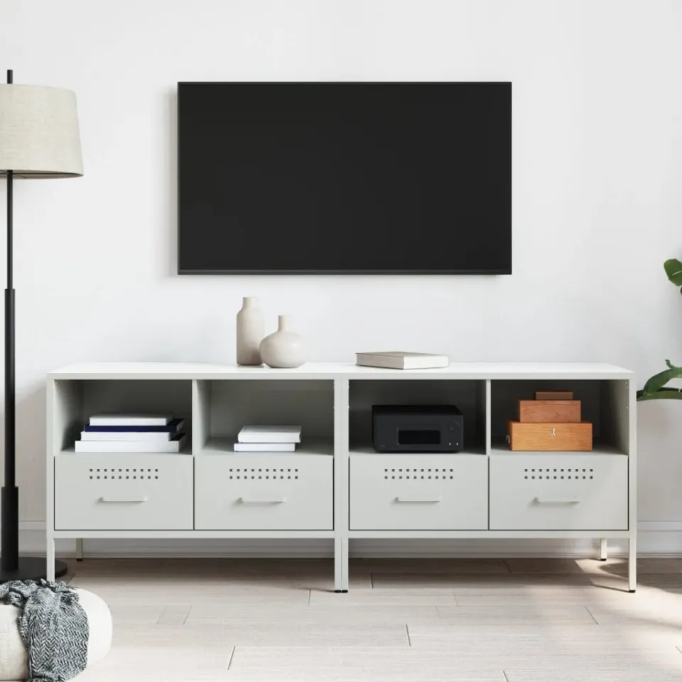 vidaXL Tv-meubelen 2 st 68x39x50,5 cm staal wit, foto 3
