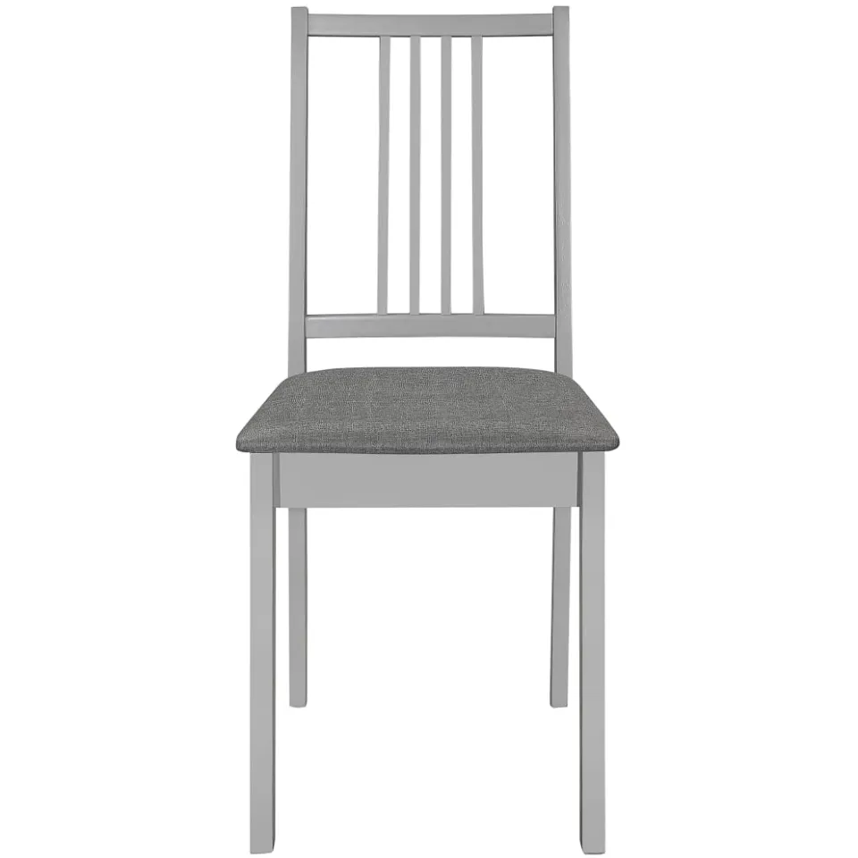 vidaXL Eetkamerstoelen met kussens 2 st massief hout grijs, foto 3