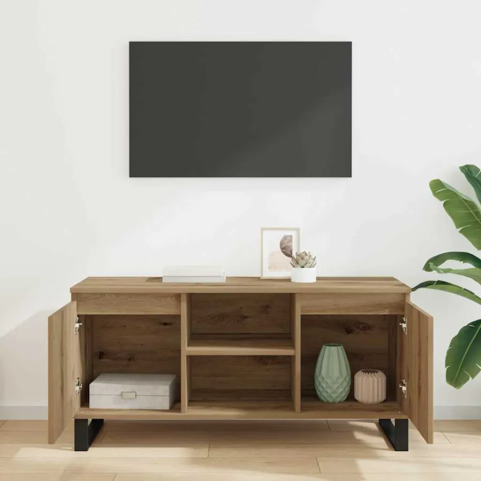 vidaXL TV-kast 104 x 35 x 50 cm Artisan Eiken Bewerkt hout, foto 3
