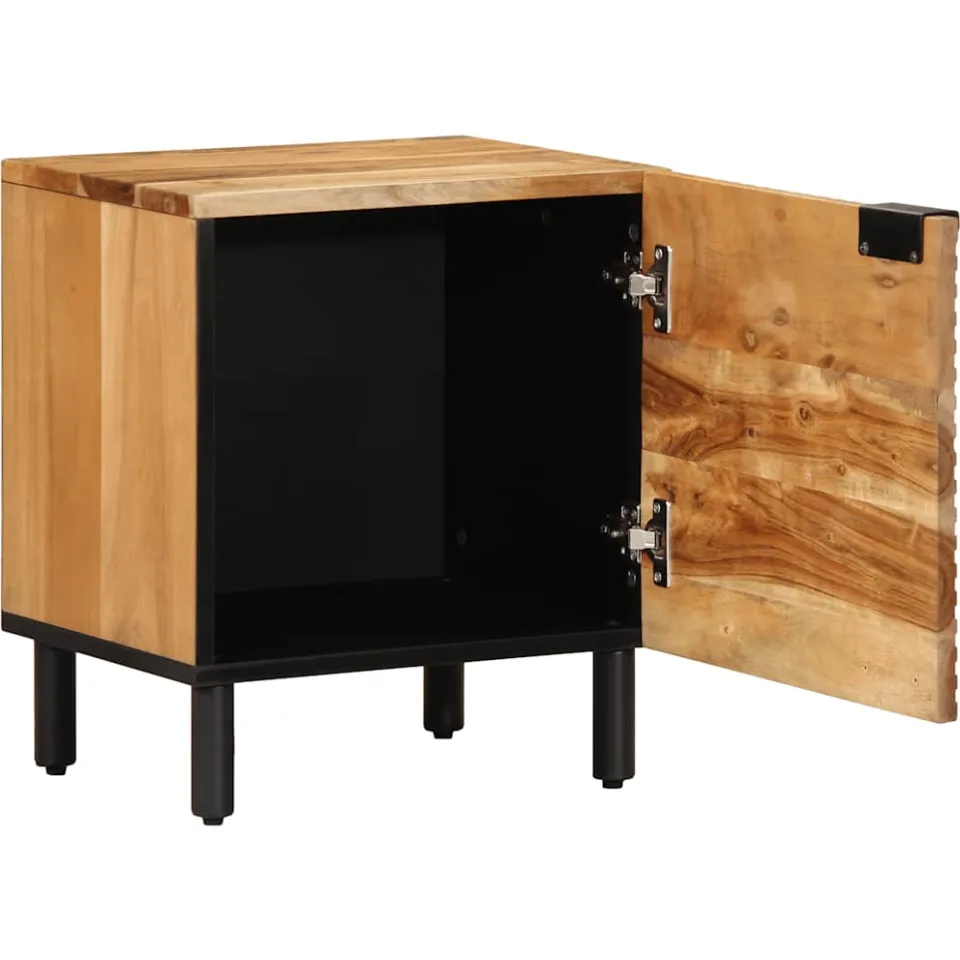 vidaXL Nachtkastjes 2 stuks 40x33x46 cm Massief hout Acacia bruin, foto 3