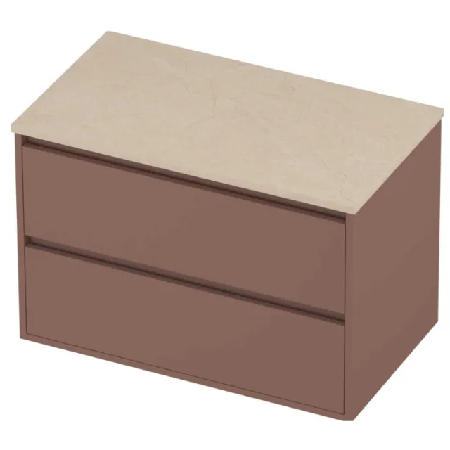 Proline Deck Badmeubelset Hardsteen Greeploos Symmetrisch 80x46x54 cm Sand Stone Beauty Blush Rosé Goud