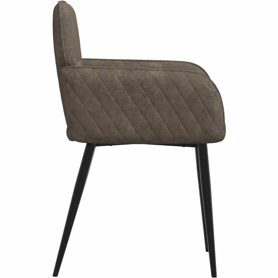vidaXL Eettafelstoelen 2 st Nep Suede Leer Donkergrijs 59x56,5x85cm, foto 4