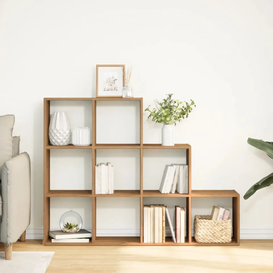 vidaXL Kamerscherm / boekenkast 137,5x29x103,5 cm hout artisanaal eik bruin, foto 2