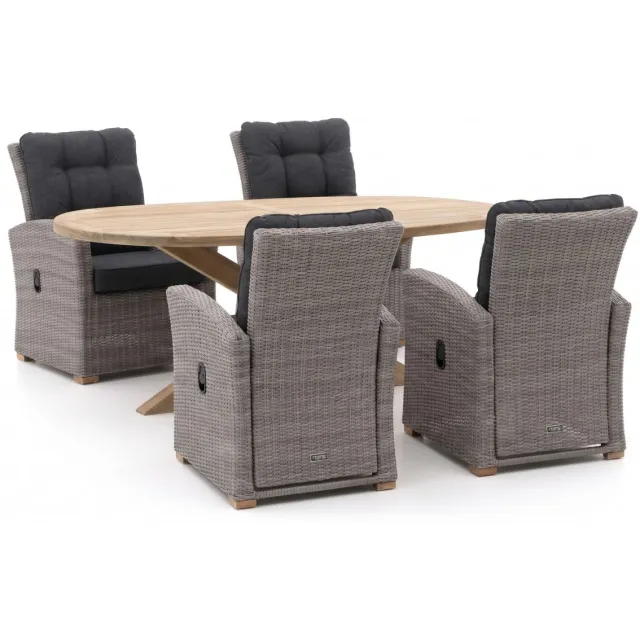 Intenso Furniture Intenso Mazzano/ROUGH-Y Ellips 200cm dining tuinset 5-delig verstelbaar