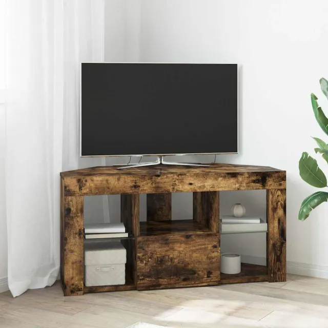 vidaXL Hoek LED TV Kast 100 x 40 x 50 cm Gerookt eiken Bewerkt hout, foto 2