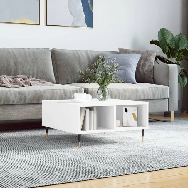vidaXL Salontafel 60x60x30 cm bewerkt hout wit, foto 2