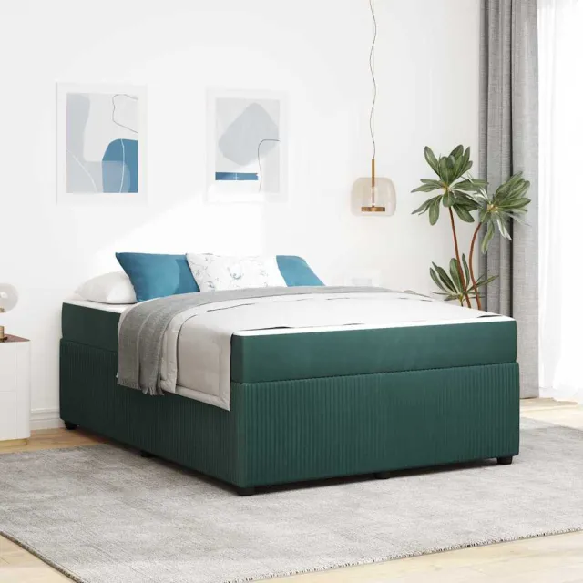 vidaXL Bedframe Donkergroen 140 x 200 cm Stof