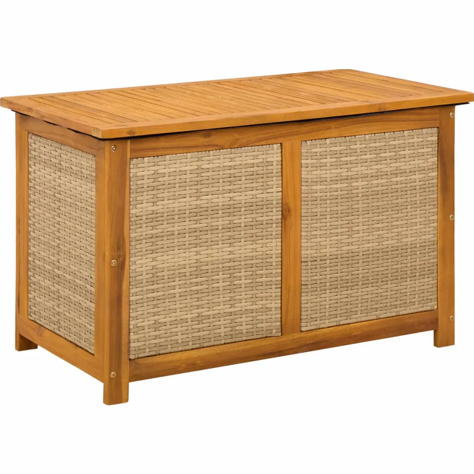 vidaXL Tuinopslagdoos 141 L Massief Acaciahout 90 x 50 x 56 cm Beige, foto 3