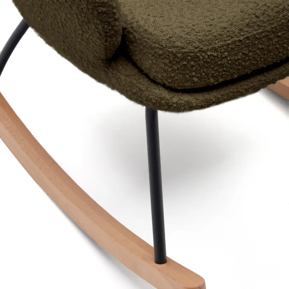 Kave Home schommelstoel Maustin bouclé groen, foto 7