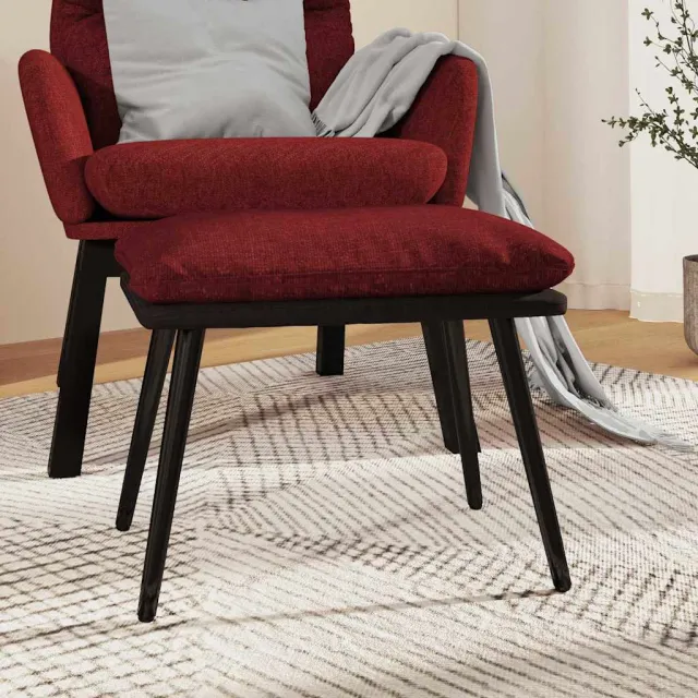 vidaXL Voetenbank 45x29,5x35 cm stof en kunstleer wijnrood, foto 2