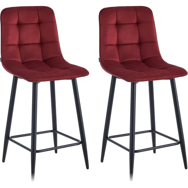 Colenis Luciano Barstoel - Set Van 2 - Bordeaux - Fluweel - Velvet - Design