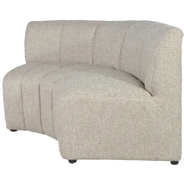 DÉJA Living Eetkamerbank Kent Rond - Taupe - 170 cm - Hotel Chique - Stof