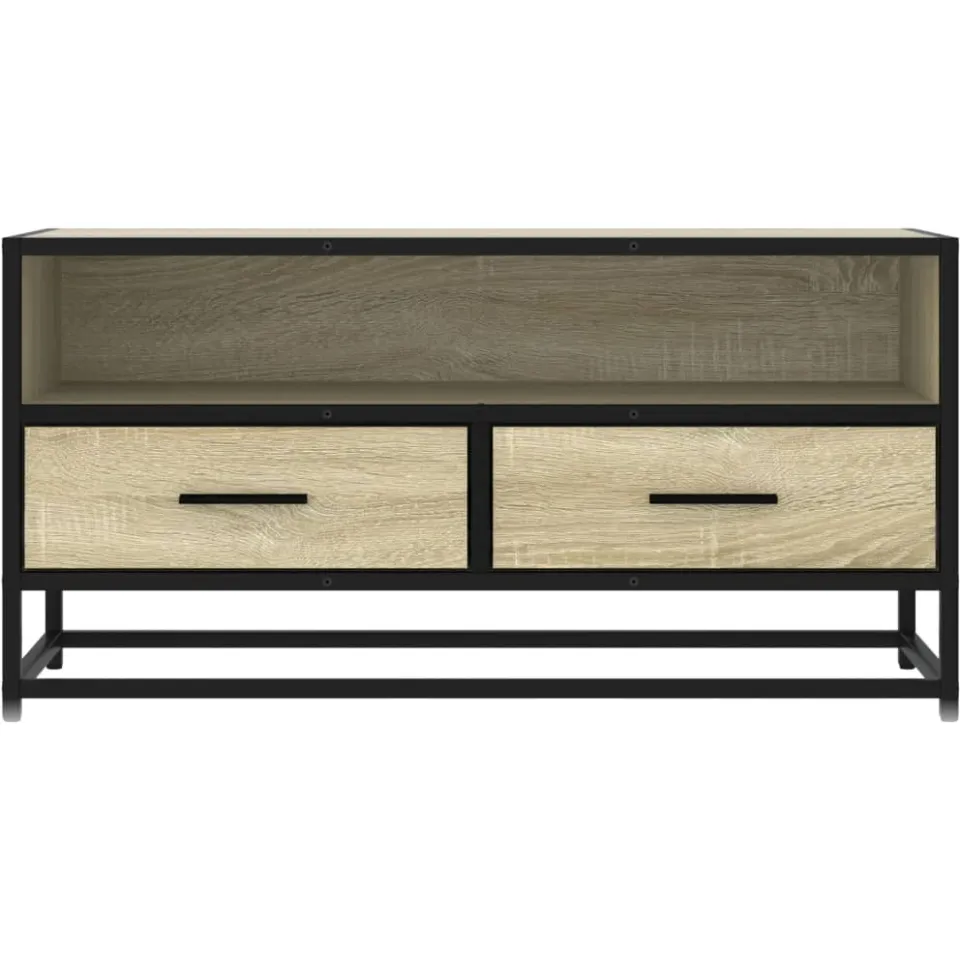 vidaXL Tv-meubel 80x34,5x40 cm bewerkt hout metaal sonoma eikenkleurig, foto 4