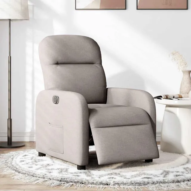 vidaXL Fauteuil verstelbaar elektrisch stof taupe