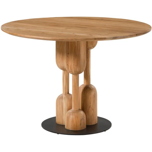 MASSIVMOEBEL24 .DE ESSTISCHE eettafel blank gelakt massief hout acacia 115x115x76 cm