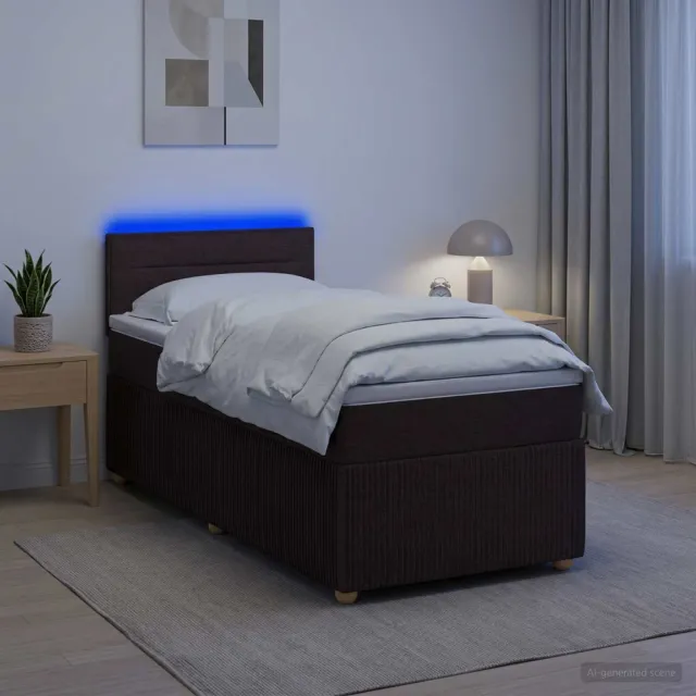 vidaXL Boxspringbed met matras Donkerbruin 90 x 200 cm Stof