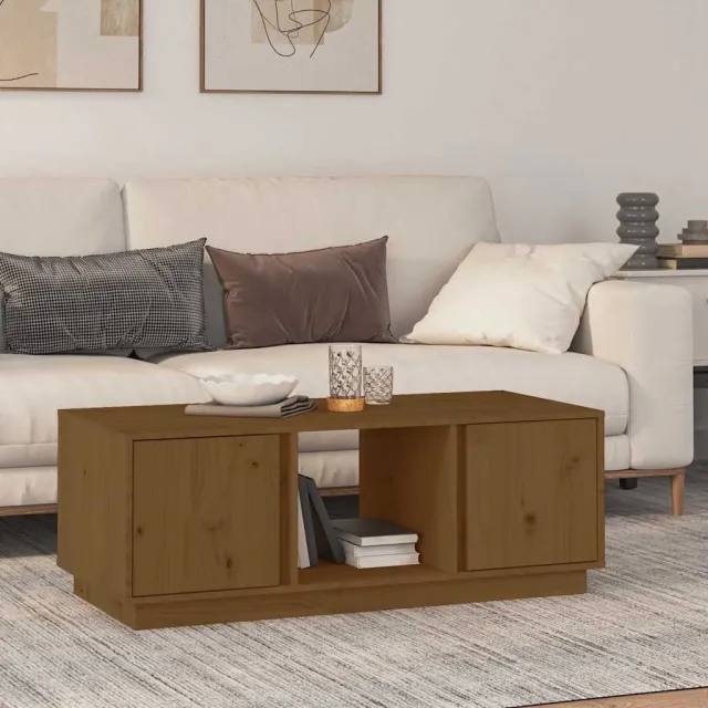 vidaXL Salontafel 110x50x40 cm massief grenenhout honingbruin bruin, foto 2