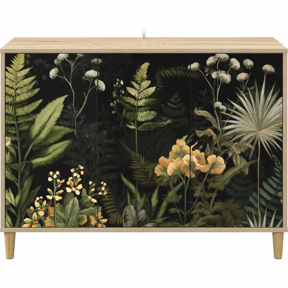 vidaXL Dressoir RHENEN Sonoma 102 x 33 x 75 cm Bewerkt hout bruin, foto 4
