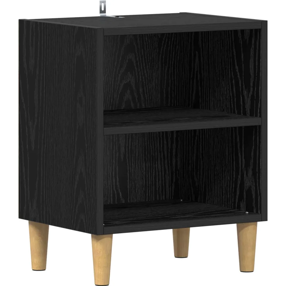 vidaXL Bed kast Zwart Eiken 40 x 30 x 50 cm Bewerkt hout, foto 3