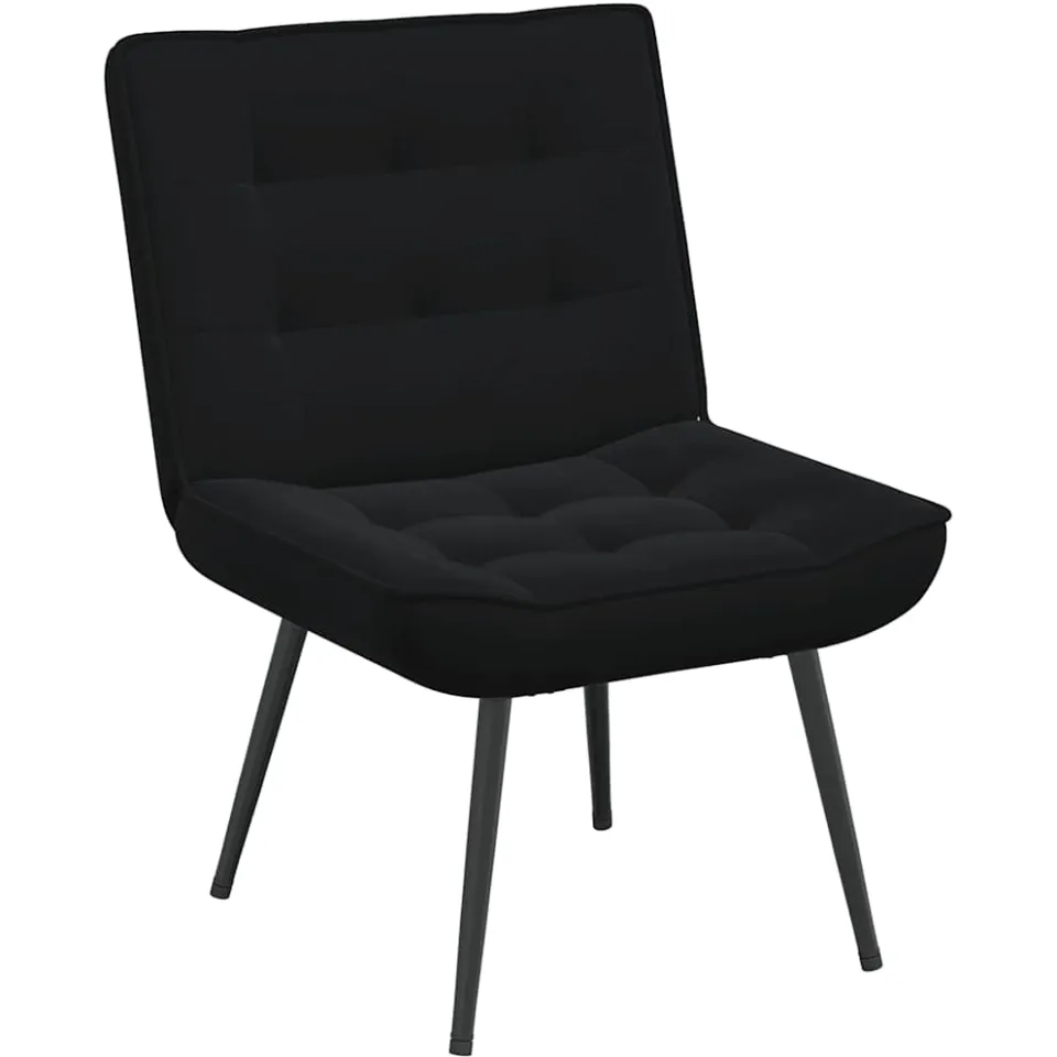 vidaXL Relaxstoel met voetenbank fluweel zwart, foto 3
