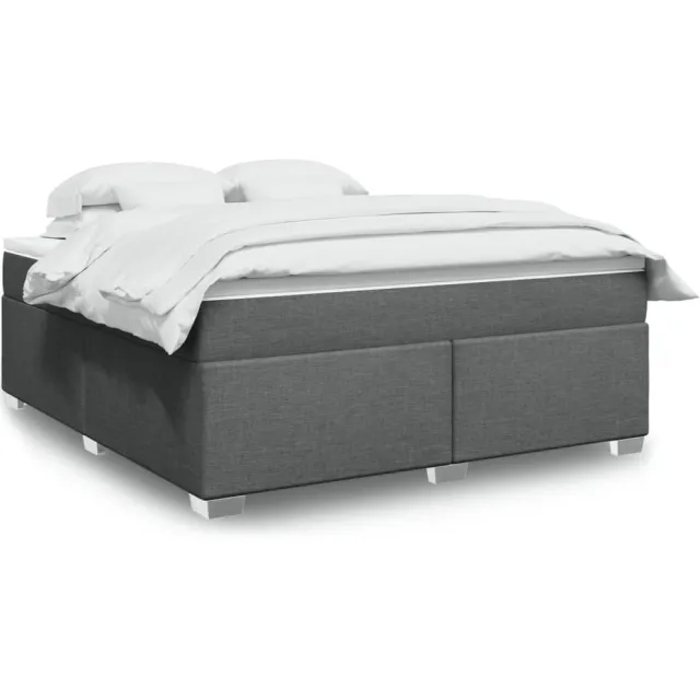 vidaXL Boxspring met matras stof donkergrijs 180x200 cm grijs