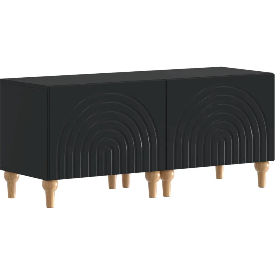 vidaXL 3-delige LED TV-kast Zwart Bewerkt hout, foto 4