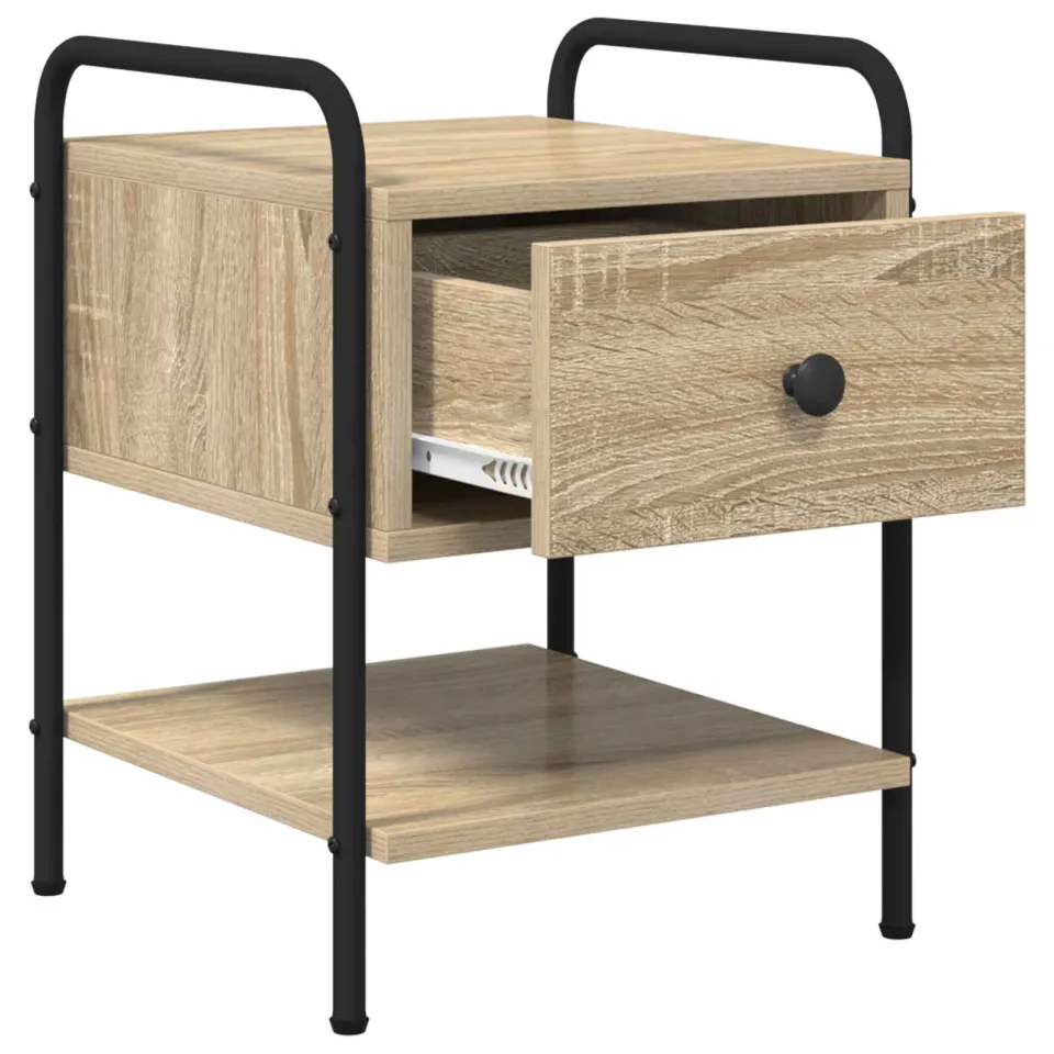 vidaXL Nachtkastje Sonoma Eiken Bewerkt hout, foto 4