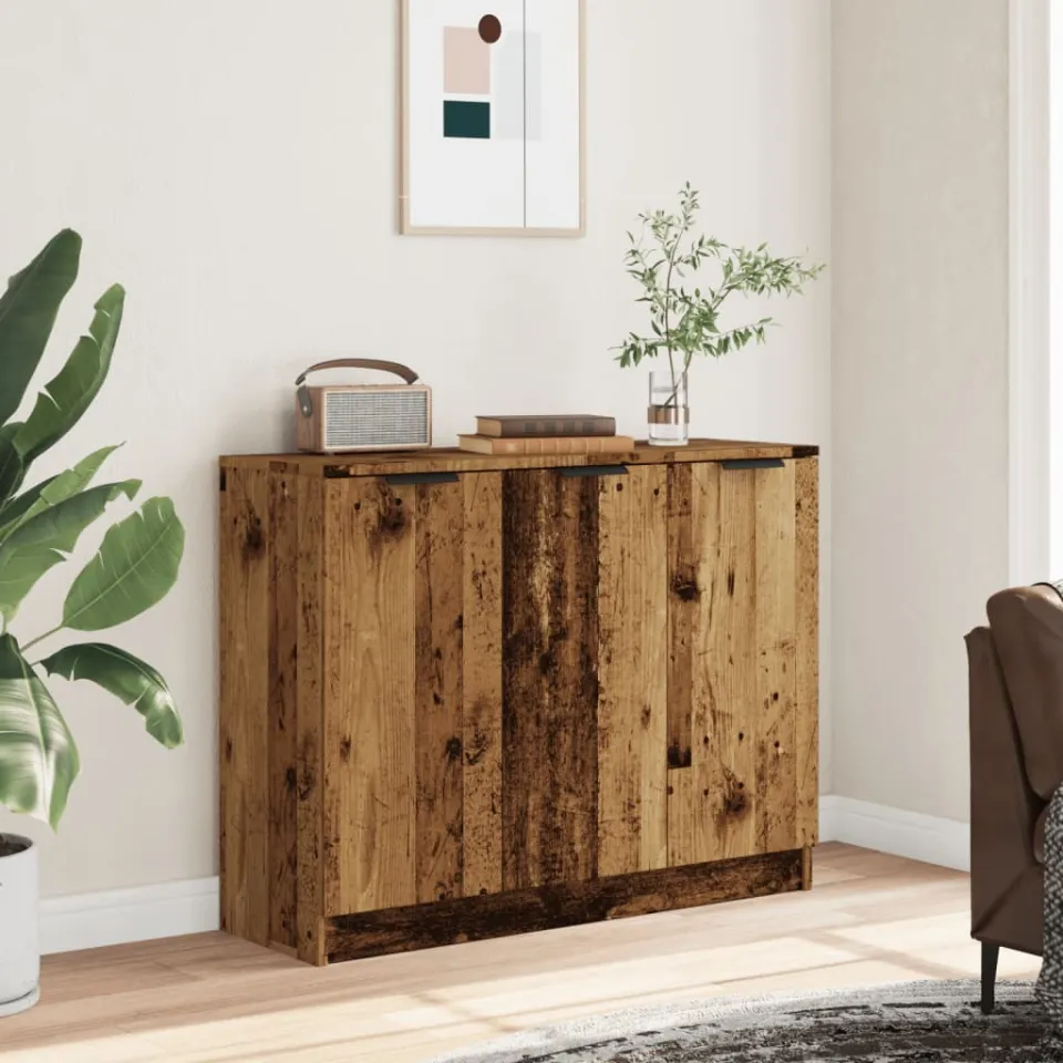 vidaXL Dressoir 90,5x30x70 cm bewerkt hout oud houtkleurig bruin, foto 2